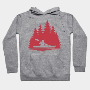 Silhouette of Man Kayaking Hoodie